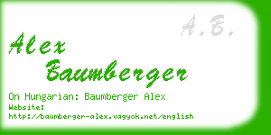 alex baumberger business card